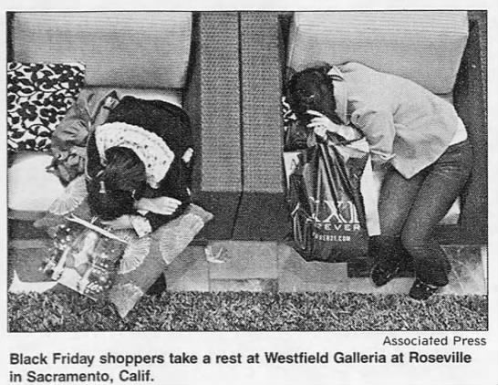 Black Friday shoppers take a rest
